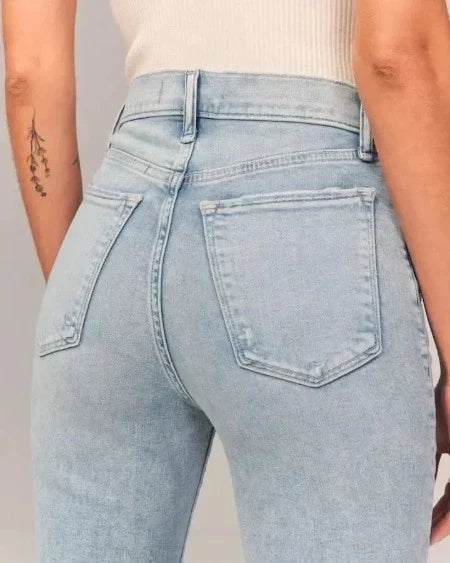 Utsvängda jeans med hög midja