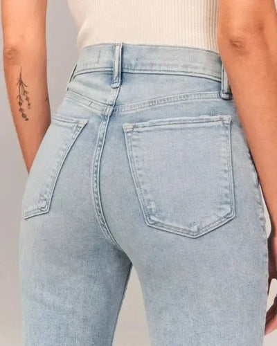 Utsvängda jeans med hög midja