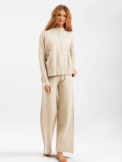 Valentina - Stickad, tjock och varm oversize-jumper och byxor