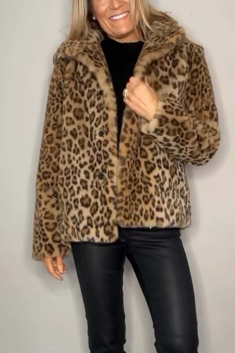 Sage/ Leopard Fuskpäls Kappa