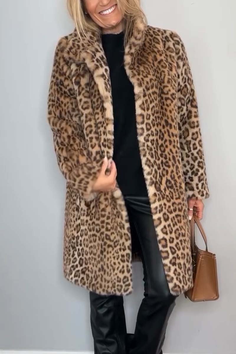 Sage/ Leopard Fuskpäls Kappa